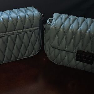 Badgley Mischka Quilted Crossbody Bag in Teal